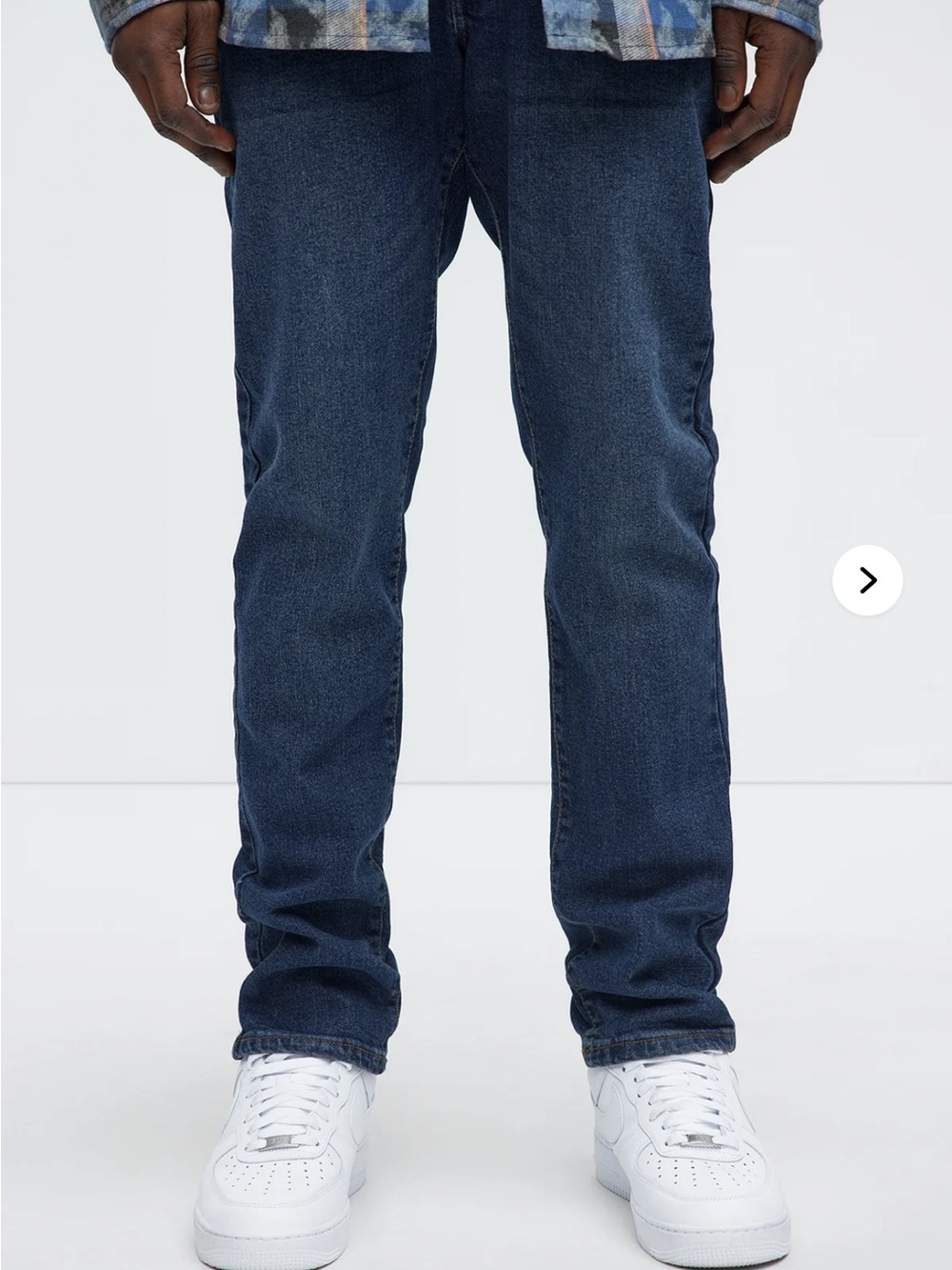 Fashion Nova Men's Slim Straight Dark Blue Jeans